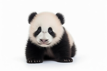 Obraz premium Adorable Baby Panda with Big Eyes Capturing Innocence and Cuteness