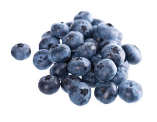 Fresh blueberry isolated on white background. Bilberry or whortleberry berries. Clipping path.