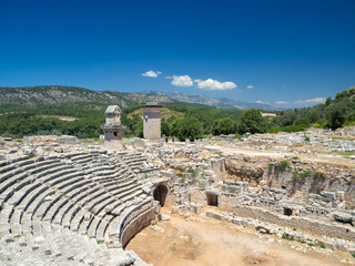 Ancient City of Xanthos, Roman amphitheater ruins in Turkey