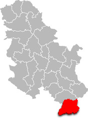 pčinja district map ADMINISTRATIVE DIVISIONS of SERBIA 3d isometric map
