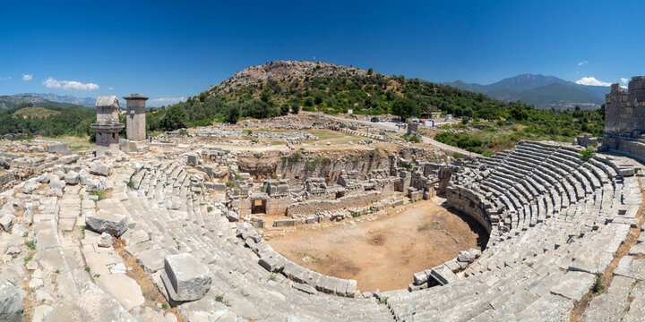 Ancient City of Xanthos, Roman amphitheater ruins in Turkey
