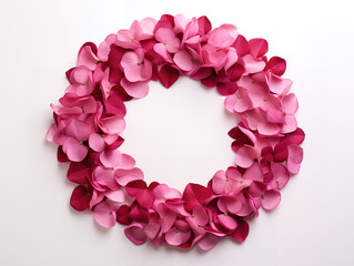 Obraz premium Bright Round frame shape made out of rose petals