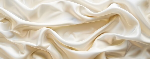 Fototapeta premium Abstract Draped Creamy White Fabric Texture