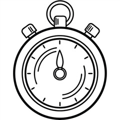 Stopwatch Black and White Silhouette Icon Vector Design on White Background
