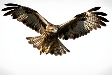 Obraz premium Soldier and bald eagle with American flag on white background. Independence Day and Memorial Day concept. 4th of July. National symbol. Design for banner, poster with copy space 