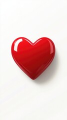 Fototapeta premium Red heart shape isolated on white