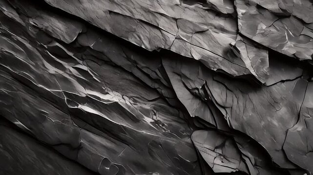 Animated black slate texture. Dark gray stone background.