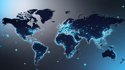 Lines penetrate the pixel global map globalization technology & communication background