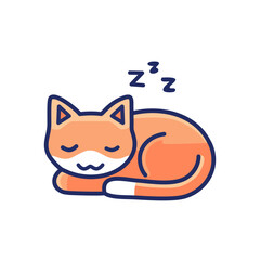 Cute cat sleeping cartoon vector flat style illustration