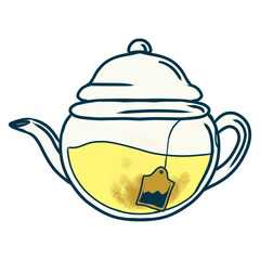 teapot and cup of tea