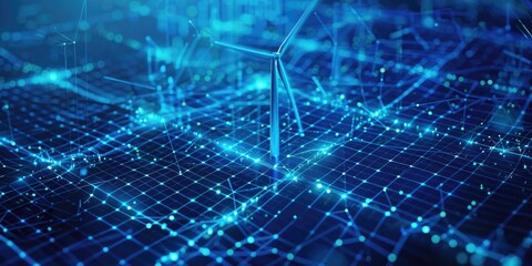 Obraz premium Windmills on a map illustration