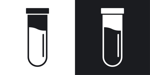 Blood sample vector icon set black filled and outlined style.