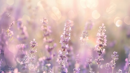Obraz premium Lavender Field in Soft Sunlight