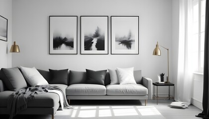 Photo interior modern design room 3d illustration