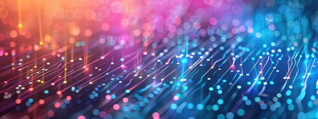 Fototapeta premium Asymmetric encryption, holographic diversion, advanced encryption methods, glowing colors