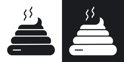 Dung vector icon set black filled and outlined style.