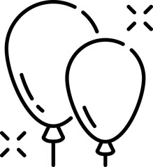 Balloon icon. Party symbol. Linear style.