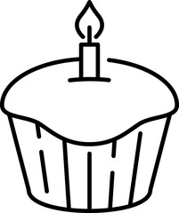 Cake icon. Celebrate symbol. Linear style.
