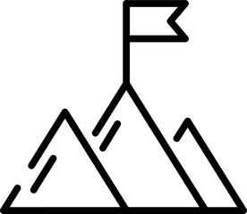 Hiking mountains icon. Location sign. Linear icon.