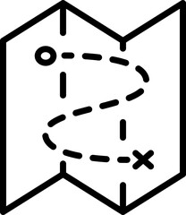 Route icon. Location sing. Linear icon.