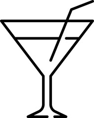 Cocktail icon. Party symbol. Linear style.