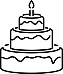 Cake icon. Celebrate symbol. Linear symbol.