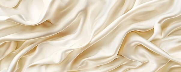 Obraz premium Abstract Draped Creamy White Silk Fabric