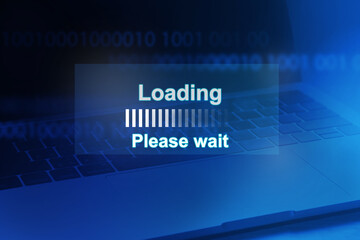 Computer loading screen; Waiting for loading file or software update