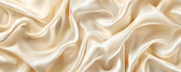 Obraz premium Abstract Draped Cream-Colored Satin Fabric