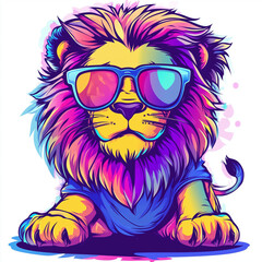 Obraz premium Majestic Lion Illustration in High-Resolution, Detailed Wildlife Artwork Nature-Themed Designs