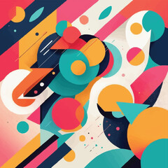 Abstract background with colorful geometric shapes and minimalistic design