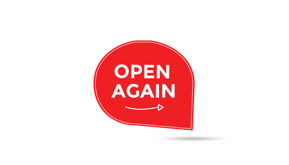 Open again button web banner templates. Vector Illustration 
