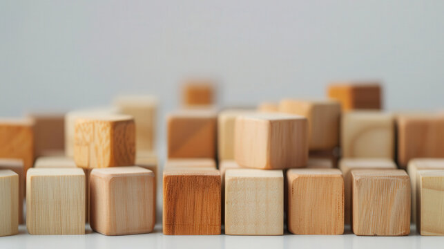 Wooden Cubes Scatter Plot, an artistic representation of data visualization, featuring intricately designed wooden blocks in a creative arrangement showcasing statistical diversity.