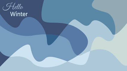 Abstract Fluid And Liquid Background Winter Flat Style