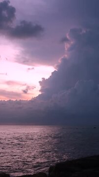 sunset after a storm on the Indian Ocean. 