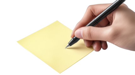 Hand Writing on Yellow Sticky Note with Black Pen