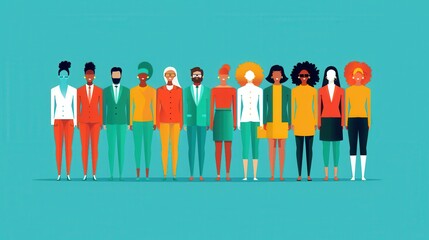 Corporate diversity strategy, planning for inclusion, flat design illustration