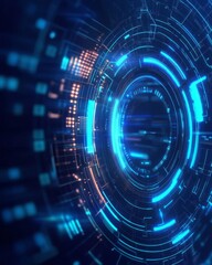 Obraz premium Futuristic Cyber Grid Visuals HighTech Digital Design with Electric Blue Accents for Innovative Technology Concepts