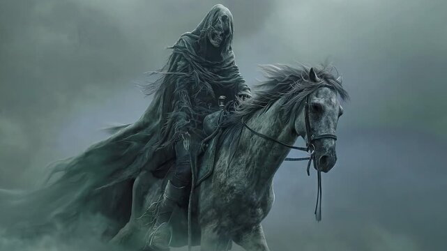grim reaper astride a horse