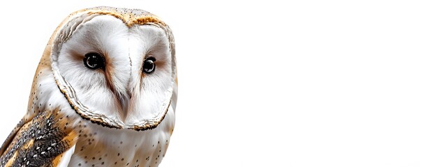 Naklejka premium Close-up Portrait of a Barn Owl with Intense Eyes