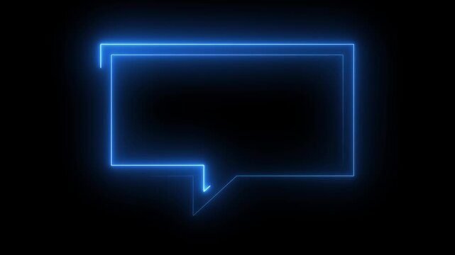 Neon text message pink color icon glowing animation black background