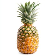 Fototapeta premium Close up of Fresh Pineapple fruit and clipping path pineapple on an isolated white background