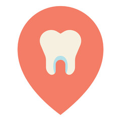 dental care clinic pin location flat icon