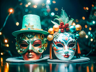 carnival mask on a black background