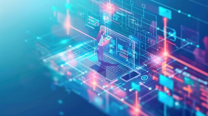 Obraz premium DAO projects with decentralized development teams, collaborative and innovative.