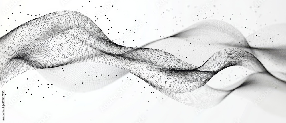 Poster the technology white wave is a representation of big data. analytics visualization. a digital backgr