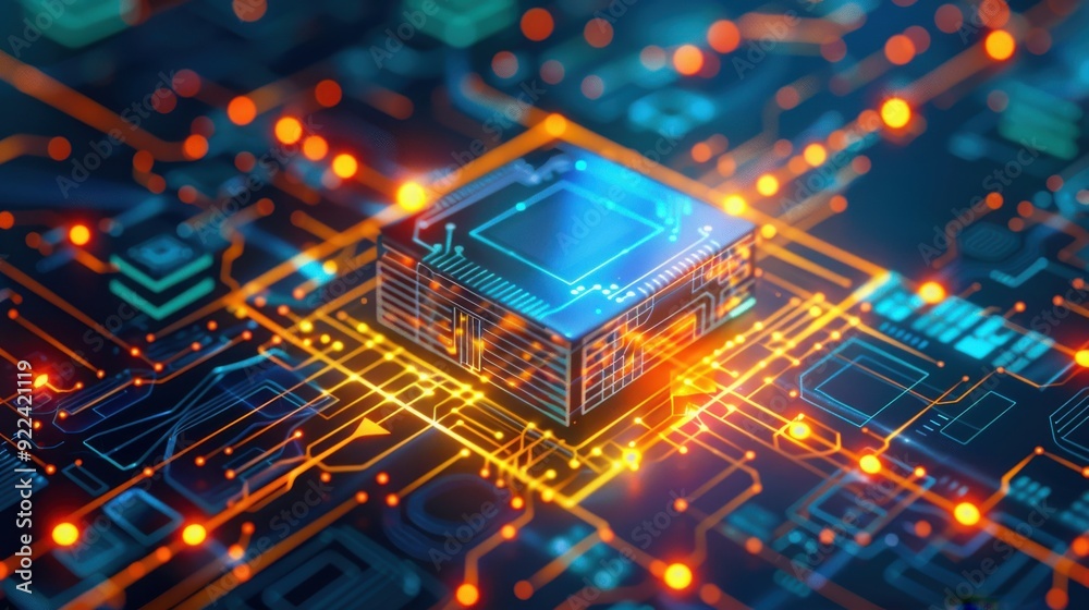 Poster decentralized computing resources with blockchain integration, scalable and efficient.