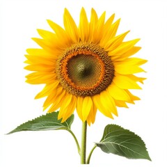 Fototapeta premium Close up of Sunflower on an isolated white background 