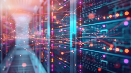 Obraz premium Decentralized hosting with distributed file systems, robust and scalable.