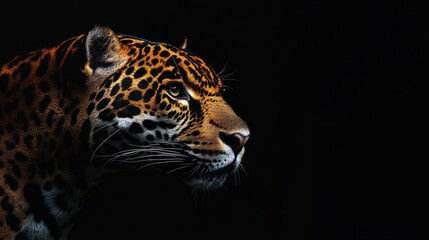 Jaguar Portrait in Dark Background